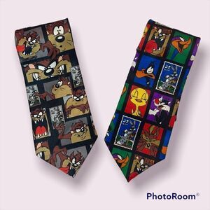 WARNER BROS. Vintage 1997 Looney Tunes Taz Stamp Collection Neckties